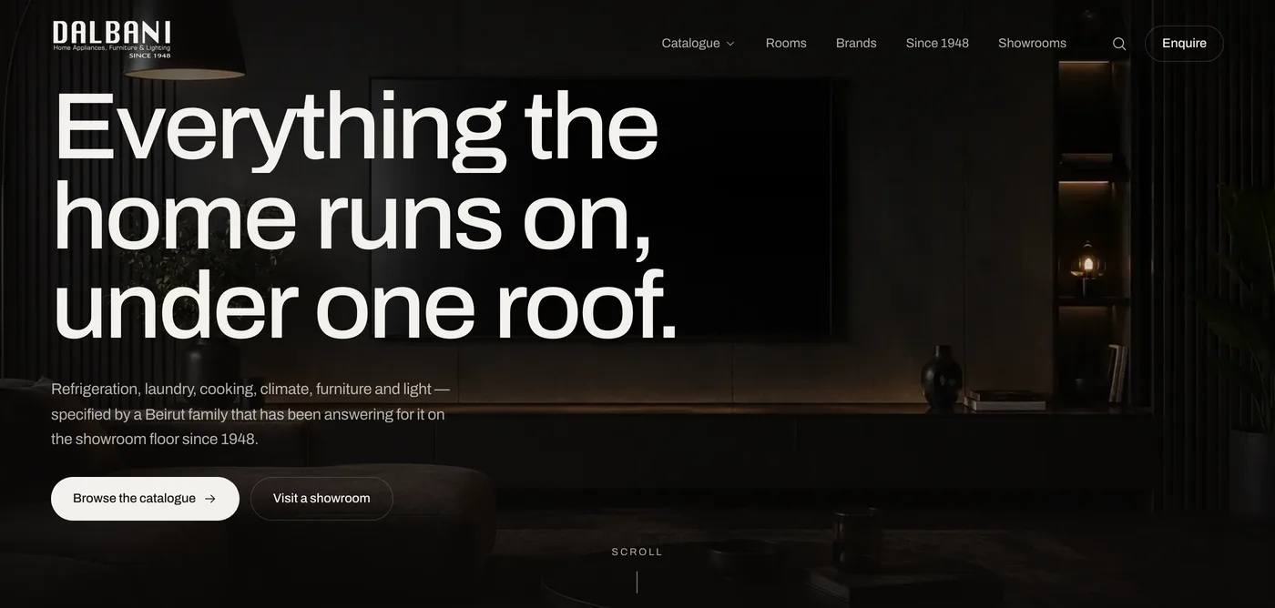 Dalbani home appliance and furniture catalogue homepage